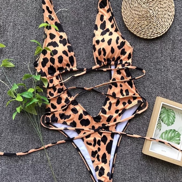 Leopard print string monokini - Picture 5 of 8